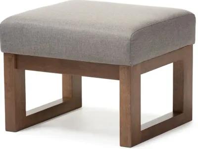 Yashiya Gray Upholstered Ottoman Stool