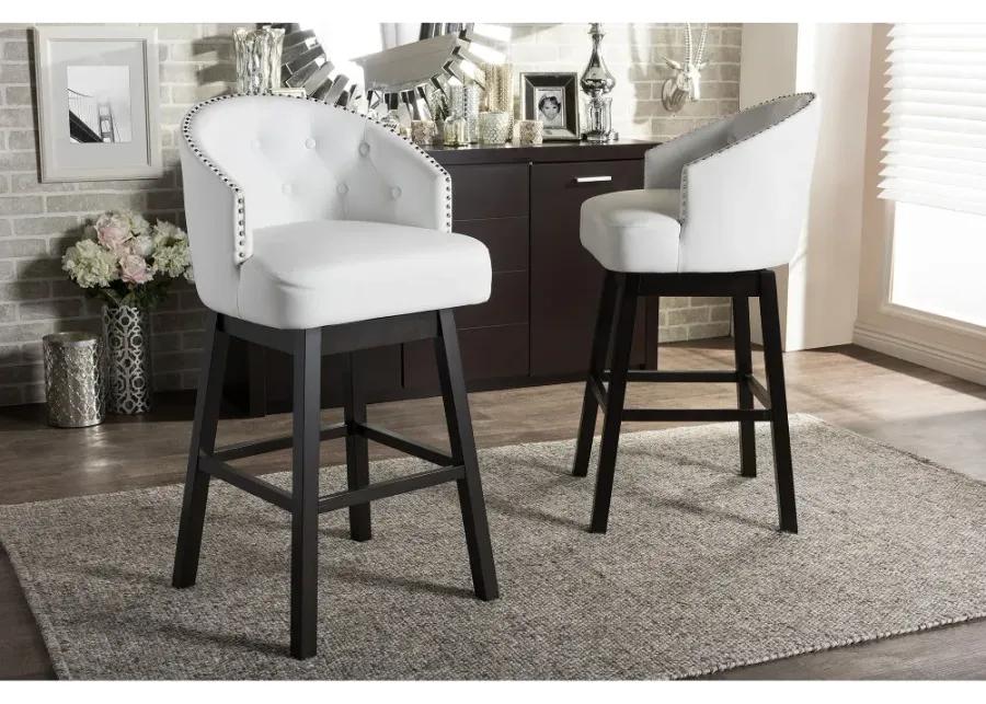 Avril White Swivel Bar Stool