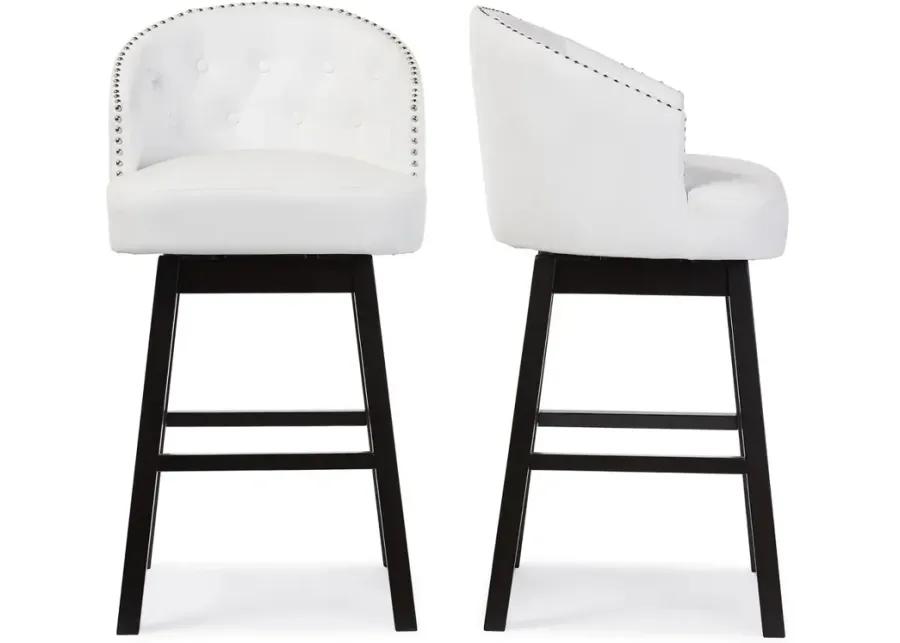 Avril White Swivel Bar Stool