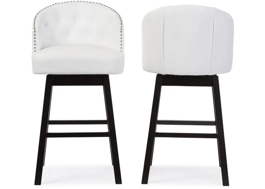 Avril White Swivel Bar Stool