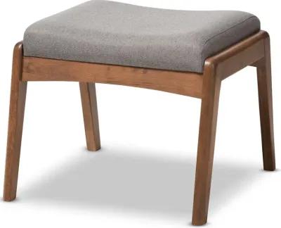 Roxy Gray and Walnut Ottoman