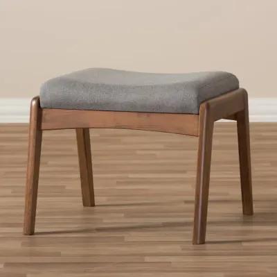 Roxy Gray and Walnut Ottoman