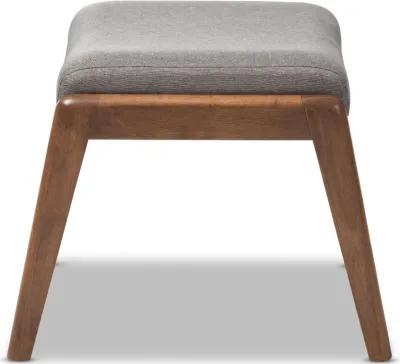 Roxy Gray and Walnut Ottoman