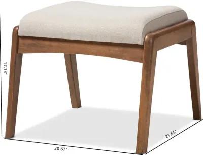 Roxy Beige and Walnut Ottoman