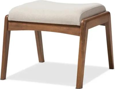 Roxy Beige and Walnut Ottoman