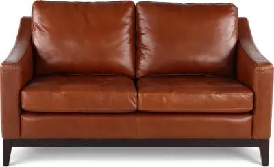 De la Cruz Brown Leather Loveseat