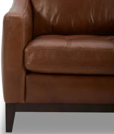 De la Cruz Brown Leather Loveseat