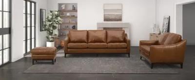 De la Cruz Brown Leather Loveseat