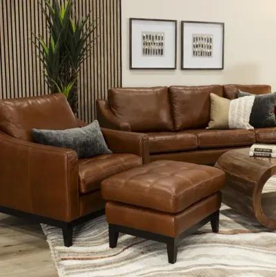 De la Cruz Brown Leather Loveseat