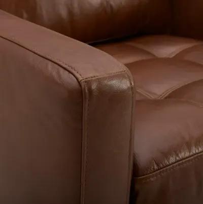 De la Cruz Brown Leather Loveseat