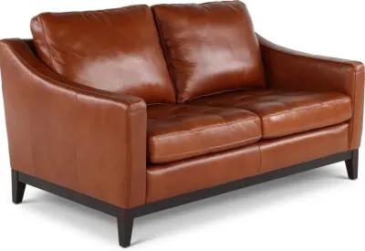 De la Cruz Brown Leather Loveseat