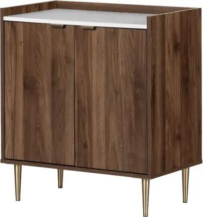 Maliza Walnut and White Storage Cabinet