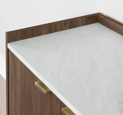 Maliza Walnut and White Storage Cabinet