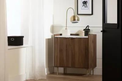 Maliza Walnut and White Storage Cabinet