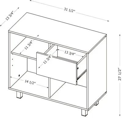 Octave Medium Oak and Black Storage Cabinet