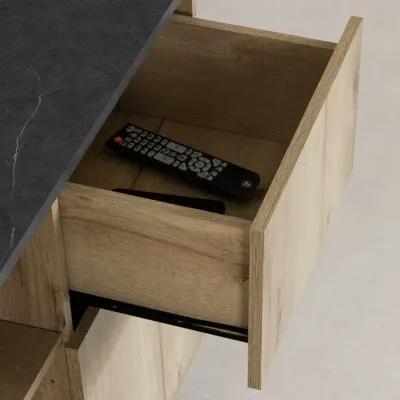 Octave Medium Oak and Black Storage Cabinet