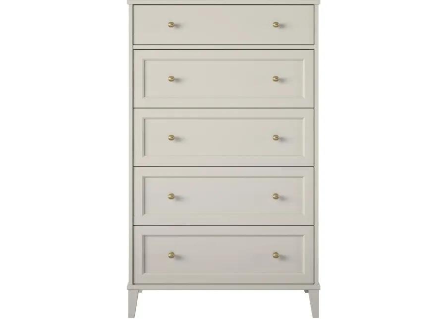 Monticello Taupe 5-Drawer Chest of Drawers