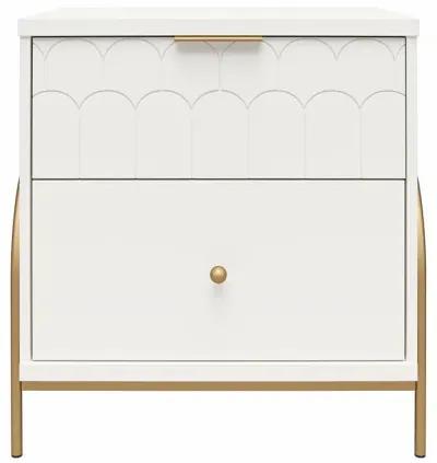 Anastasia White & Gold Nightstand