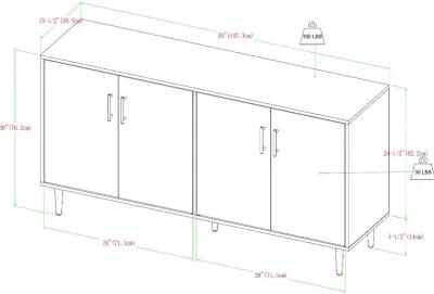 Bookmatch Ash Brown & White 58" TV Stand