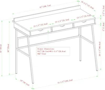 Marvin Dark Walnut Angled Front Desk