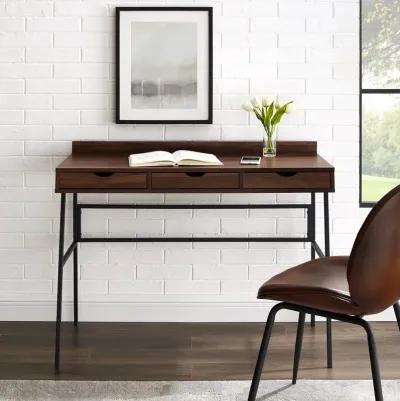 Marvin Dark Walnut Angled Front Desk