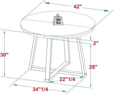 Durango 42" Distressed Gray Round Dining Table