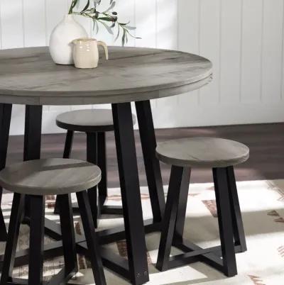 Durango 42" Distressed Gray Round Dining Table