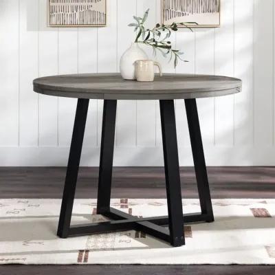 Durango 42" Distressed Gray Round Dining Table