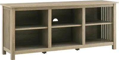 Mission Driftwood Slatted Side 58" TV Stand