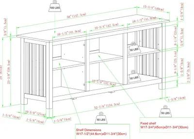 Mission Driftwood Slatted Side 58" TV Stand