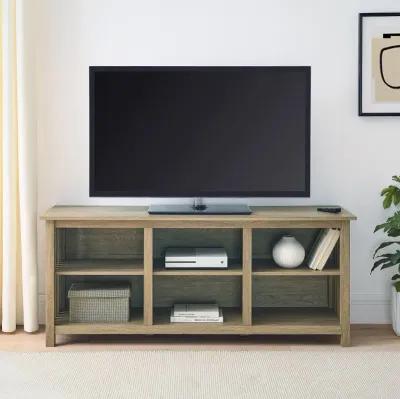 Mission Driftwood Slatted Side 58" TV Stand