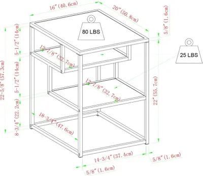 Maya Coastal Oak Floating Shelf Side Table