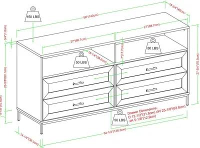 Chevy Birch 56" 4-Drawer TV Stand