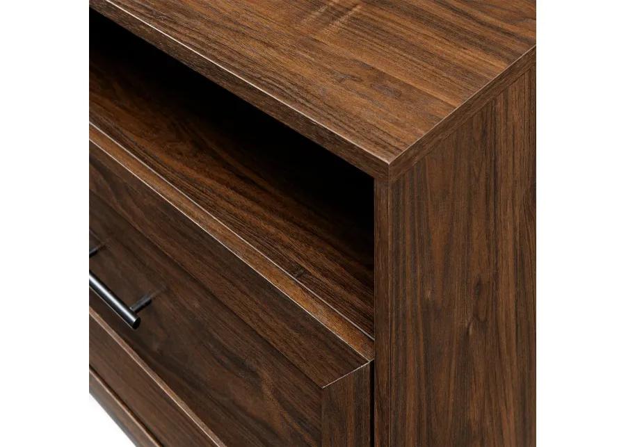 Chevy Dark Walnut 56" 2-Drawer Low Profile TV Stand