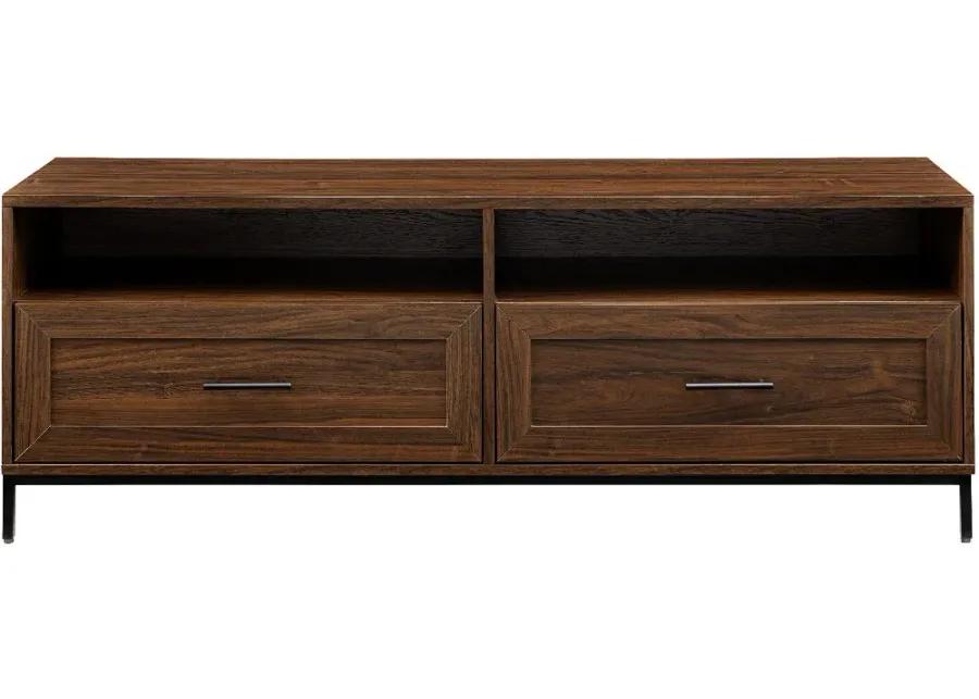 Chevy Dark Walnut 56" 2-Drawer Low Profile TV Stand