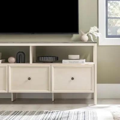 Natalee 60" Distressed White & Gray 3-Drawer TV Stand