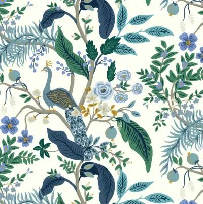 Rifle Paper Co. Marion Blue Peacock Queen Bed