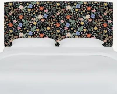 Rifle Paper Co Elly Black Strawberry Fields Queen Headboard