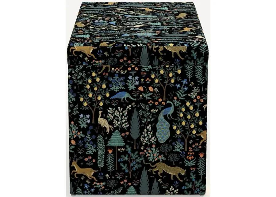 Rifle Paper Co. Willie Menagerie Black Storage Bench