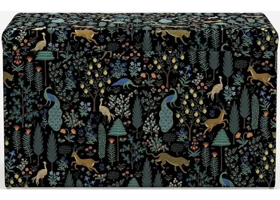 Rifle Paper Co. Willie Menagerie Black Storage Bench