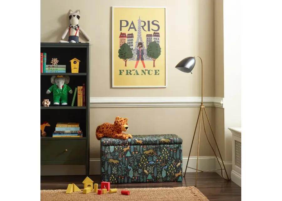 Rifle Paper Co. Willie Menagerie Black Storage Bench