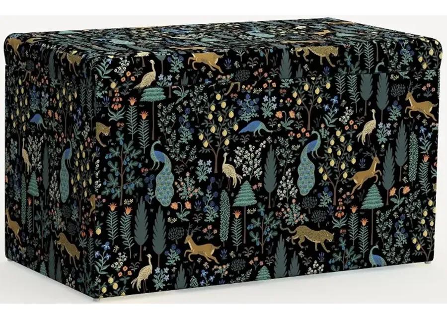 Rifle Paper Co. Willie Menagerie Black Storage Bench