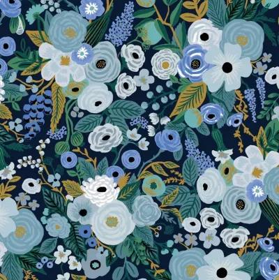 Rifle Paper Co Hawthorne Garden Party Blue Cal-King Wingback Bed