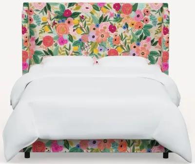 Rifle Paper Co Hawthorne Garden Party Pink Queen Wingback Bed