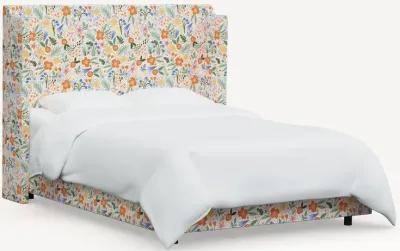 Rifle Paper Co Hawthorne Multicolor Floral Queen Wingback Bed