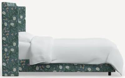 Rifle Paper Co Hawthorne Emerald Peonies King Wingback Bed