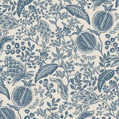 Rifle Paper Co Hawthorne Blue Pomegranate Queen Wingback Bed