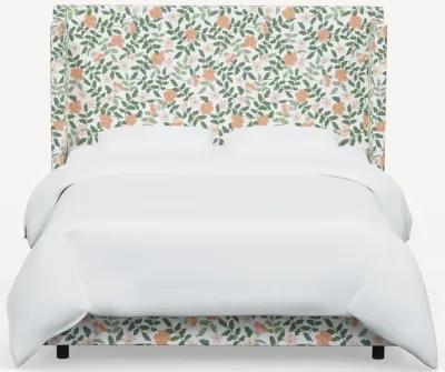 Rifle Paper Co Hawthorne Primrose Blush & Cream King Wingback Bed