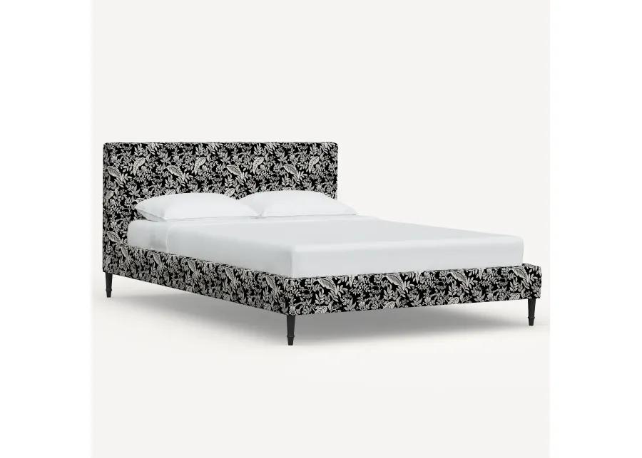 Rifle Paper Co Elly Canopy Black & Cream Cal-King Platform Bed