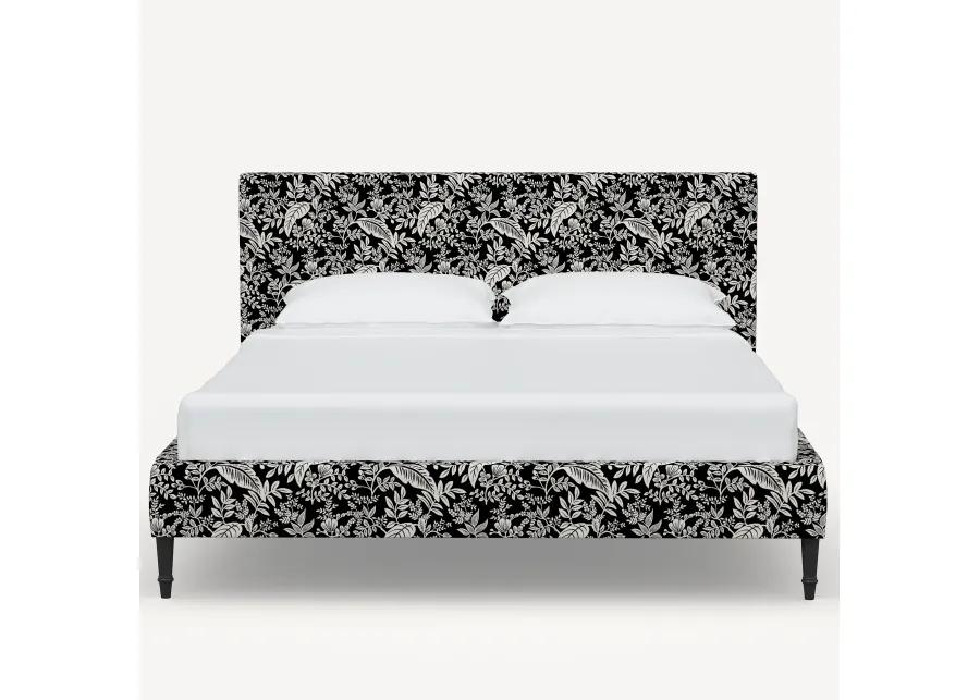 Rifle Paper Co Elly Canopy Black & Cream Cal-King Platform Bed